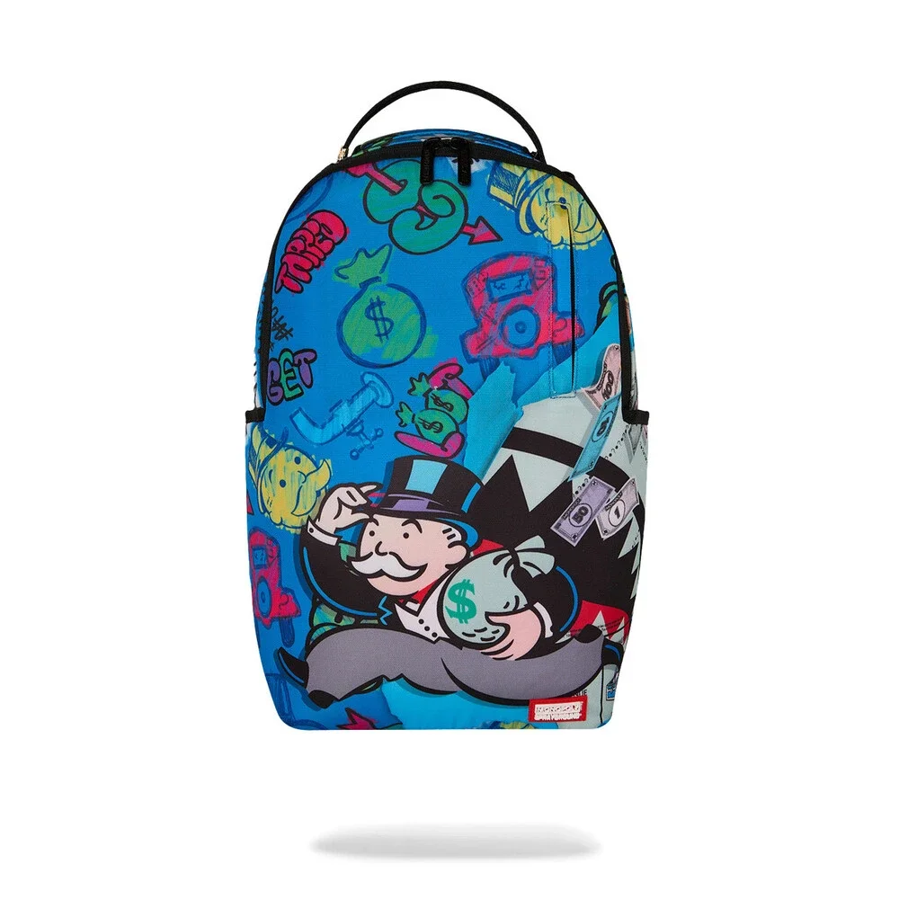 Sprayground Monopoly Grab & Go Go Go Backpack Unisex Blue Shoulder Strap SPR376